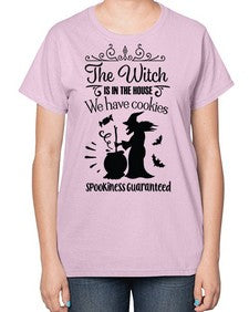 the witch is in the house sign 20# - witch-  Ladies T-Shirt