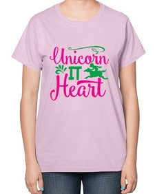unicorn it heart 467# - unicorn-  Ladies T-Shirt