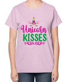 unicorn kisses 468# - unicorn-  Ladies T-Shirt