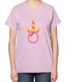 unicorn monogram frame 477# - unicorn-  Ladies T-Shirt
