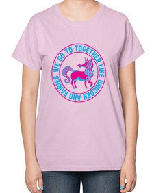 we go to together like unicorn and fairies 541# - unicorn-  Ladies T-Shirt