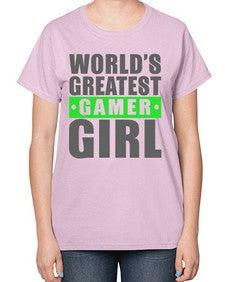 worlds greatest gamer girl 166# - video games-  Ladies T-Shirt