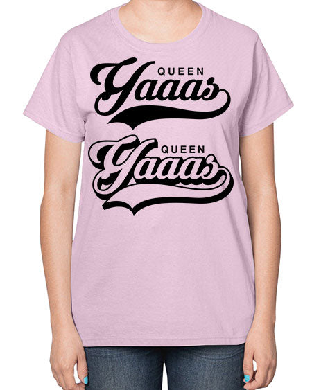 yaaas queen script 6# - black words and phrases-  Ladies T-Shirt