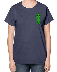 Alien in Pocket Side 3# - ufo-  Ladies T-Shirt
