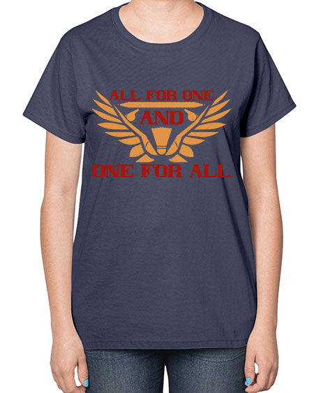 All for one and one for all 2360# - badminton-  Ladies T-Shirt