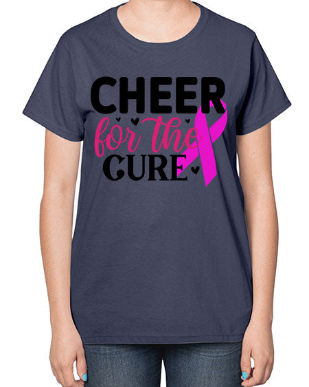 Cheer for the Cure 28# - breast cancer-  Ladies T-Shirt