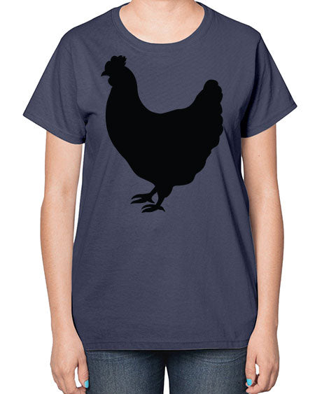 Chicken Silhouette 4# - chicken-  Ladies T-Shirt