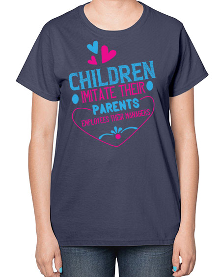 Children imitate their parents employees their managers Style 59# - kids-  Ladies T-Shirt