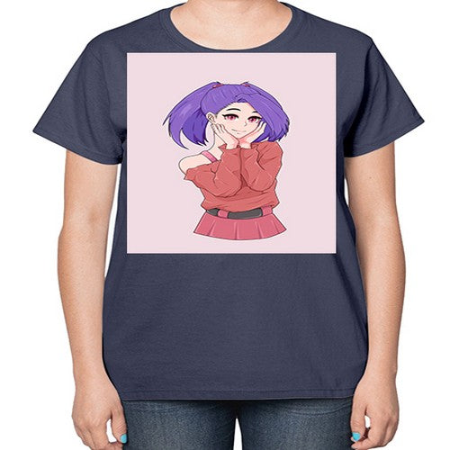 Cute girl with cute pose 138# - anime-  Ladies T-Shirt