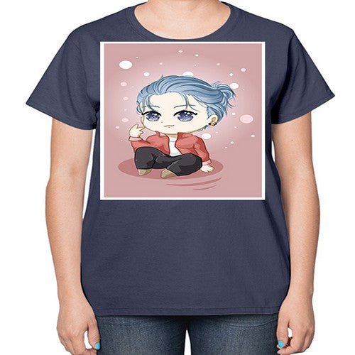 Cute little boy silver hair 78# - anime-  Ladies T-Shirt