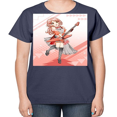 Cute rock star girl with guitar game 17# - anime-  Ladies T-Shirt