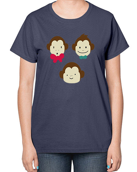 Cute_little_monkeys_5425 - monkey-  Ladies T-Shirt