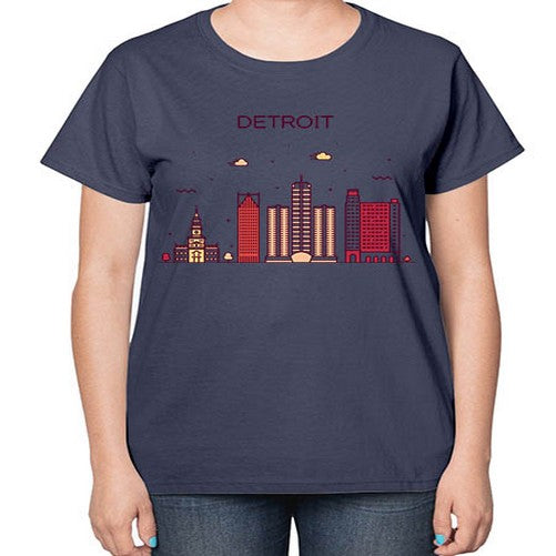 DetroitMI 665# - cities-  Ladies T-Shirt