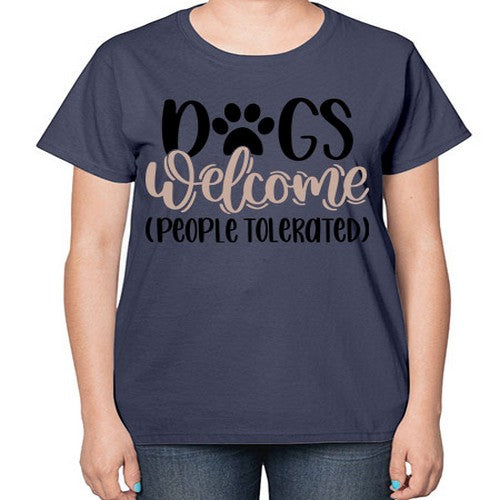 Dogs Welcome Style 21# - dogs-  Ladies T-Shirt