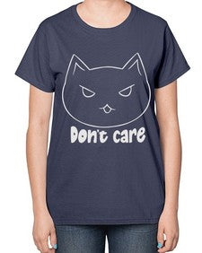 Dont Care - cats-  Ladies T-Shirt