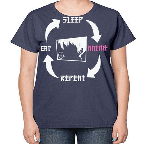 Eat Sleep Anime Repeat Anime Anime 226# - anime-  Ladies T-Shirt