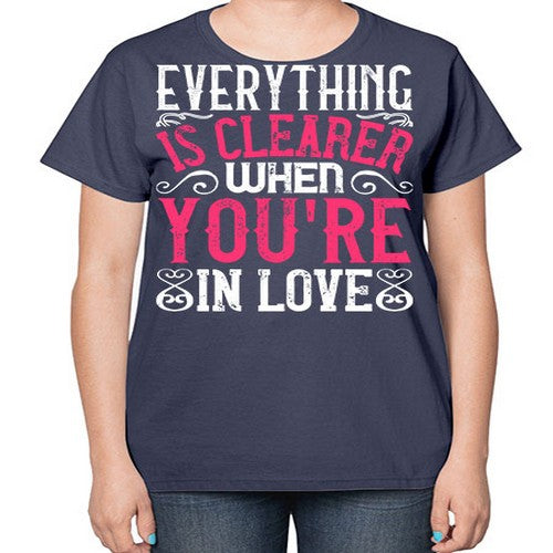 Everything is clearer when youre in love Style 48# - dogs-  Ladies T-Shirt