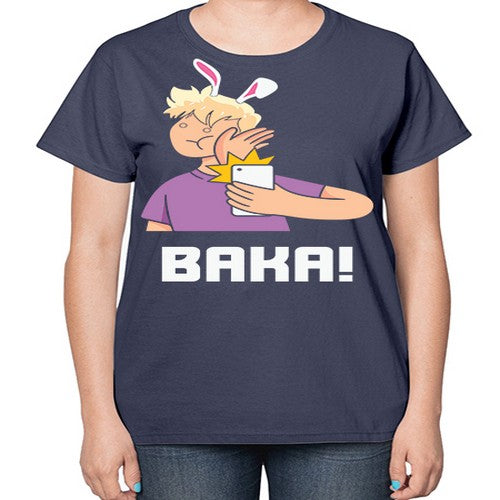 Funny Anime Baka Rabbit Slap Anime 228# - anime-  Ladies T-Shirt