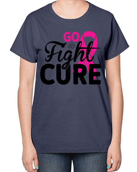 Go Fight Cure 23# - breast cancer-  Ladies T-Shirt