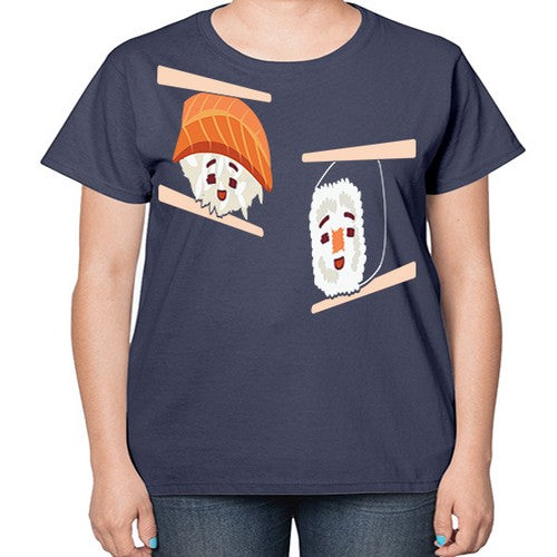 Happy Sushi Anime Kawaii Set Anime 232# - anime-  Ladies T-Shirt