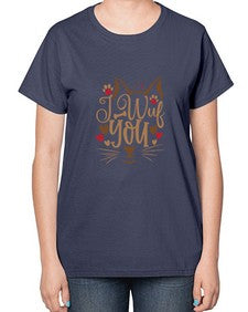 I Wuf You Style 16# - cats-  Ladies T-Shirt
