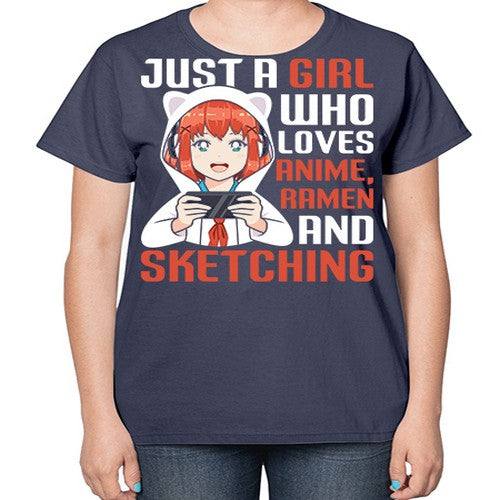 Just a girl who loves anime ramen and sketching260# - anime-  Ladies T-Shirt