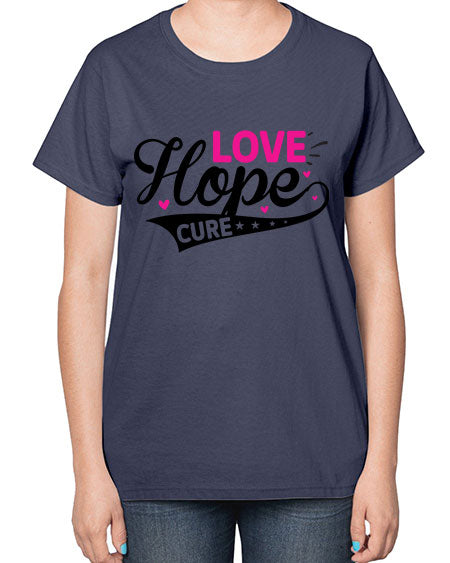 Love Hope Cure 14# - breast cancer-  Ladies T-Shirt