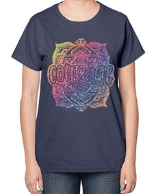 Mandala Courage Rainbow Glitter 758# - mandala-  Ladies T-Shirt