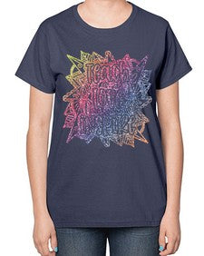 Mandala Teach Love Inspire Rainbow Glitter 762# - mandala-  Ladies T-Shirt