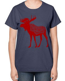 MooseMandala 940# - mandala-  Ladies T-Shirt