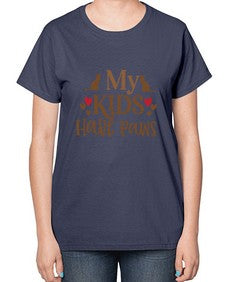 My Kids Have Paws Style 22# - cats-  Ladies T-Shirt