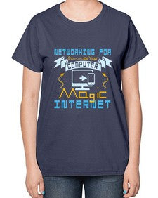 Networking for dummies your computer magic internet 22# - computer-  Ladies T-Shirt