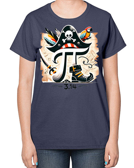 Pirate Pi Day Sublimation Design 39# - pi-  Ladies T-Shirt