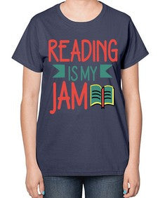 Reading is my jam 702# - librarian-  Ladies T-Shirt