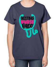 Resting Nurse Face Style Style 1355# - nurse-  Ladies T-Shirt