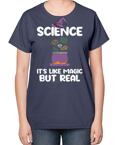 ScienceItsLikeMagicButScientistSkinite Scientist Skinite 48# - general science-  Ladies T-Shirt