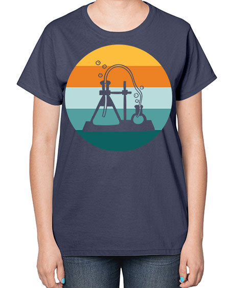 ScientistRetroSunsetScientistSkinite Scientist Skinite 39# - general science-  Ladies T-Shirt