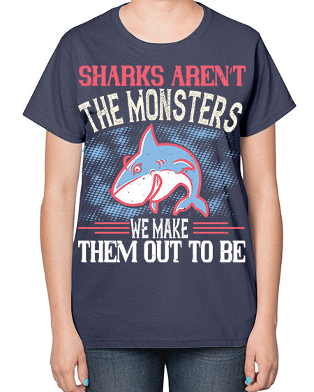 Sharks aren’t the monsters we make them out to be Style 24# - shark-fish-  Ladies T-Shirt