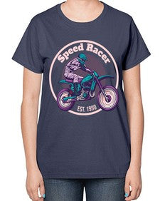 Speed racer 63# - motorcycle-  Ladies T-Shirt
