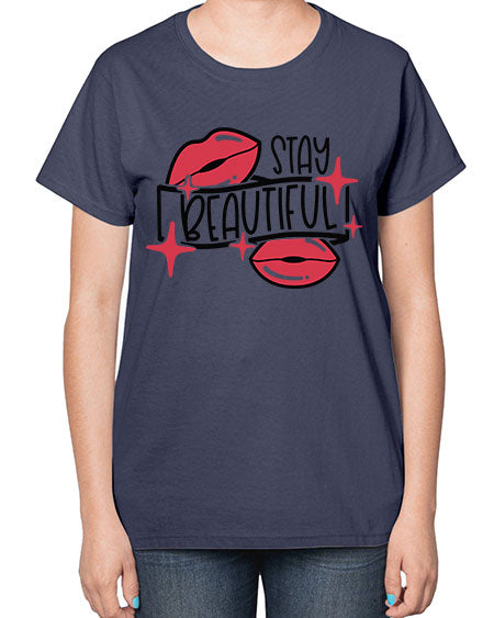 Stay Beautiful Style 19# -makeup  Ladies T-Shirt