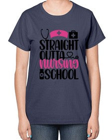Straight Outta Nursing Style Style 1426# - nurse-  Ladies T-Shirt