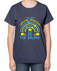 The best computer technician in the galaxy 13# - computer-  Ladies T-Shirt