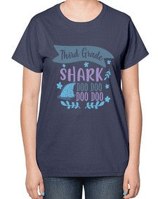 Third grade shark doo doo doo doo 973# - third grade-  Ladies T-Shirt