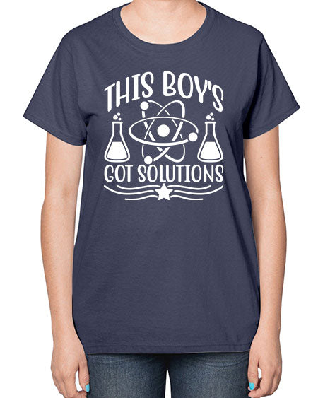 This Boy s Got Solutions 21# - general science-  Ladies T-Shirt