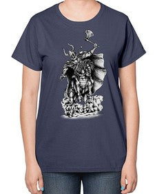 Warrior Skull Files 1208# - skull and bones-  Ladies T-Shirt