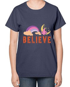 believe 47# - unicorn-  Ladies T-Shirt