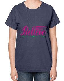 believe 49# - unicorn-  Ladies T-Shirt