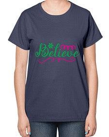 believe 50# - unicorn-  Ladies T-Shirt