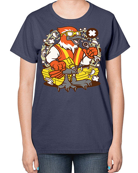 bird mechanic worker 21# - birds-  Ladies T-Shirt