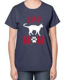 cat mom Style 35# - cats-  Ladies T-Shirt
